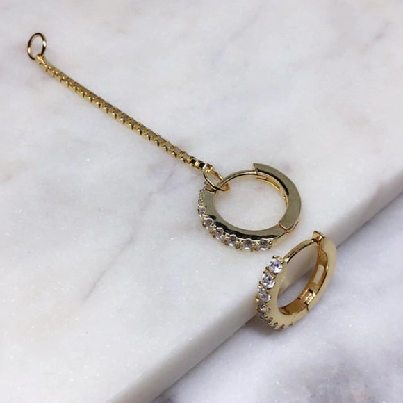 hoop chain earrings - Picture 4 of 8